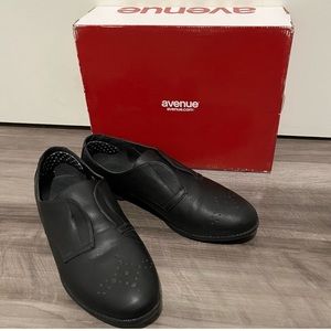 Avenue Oxford Bronx Laceless Faux Leather Slip On Loafers Shoes Size 11 W wide